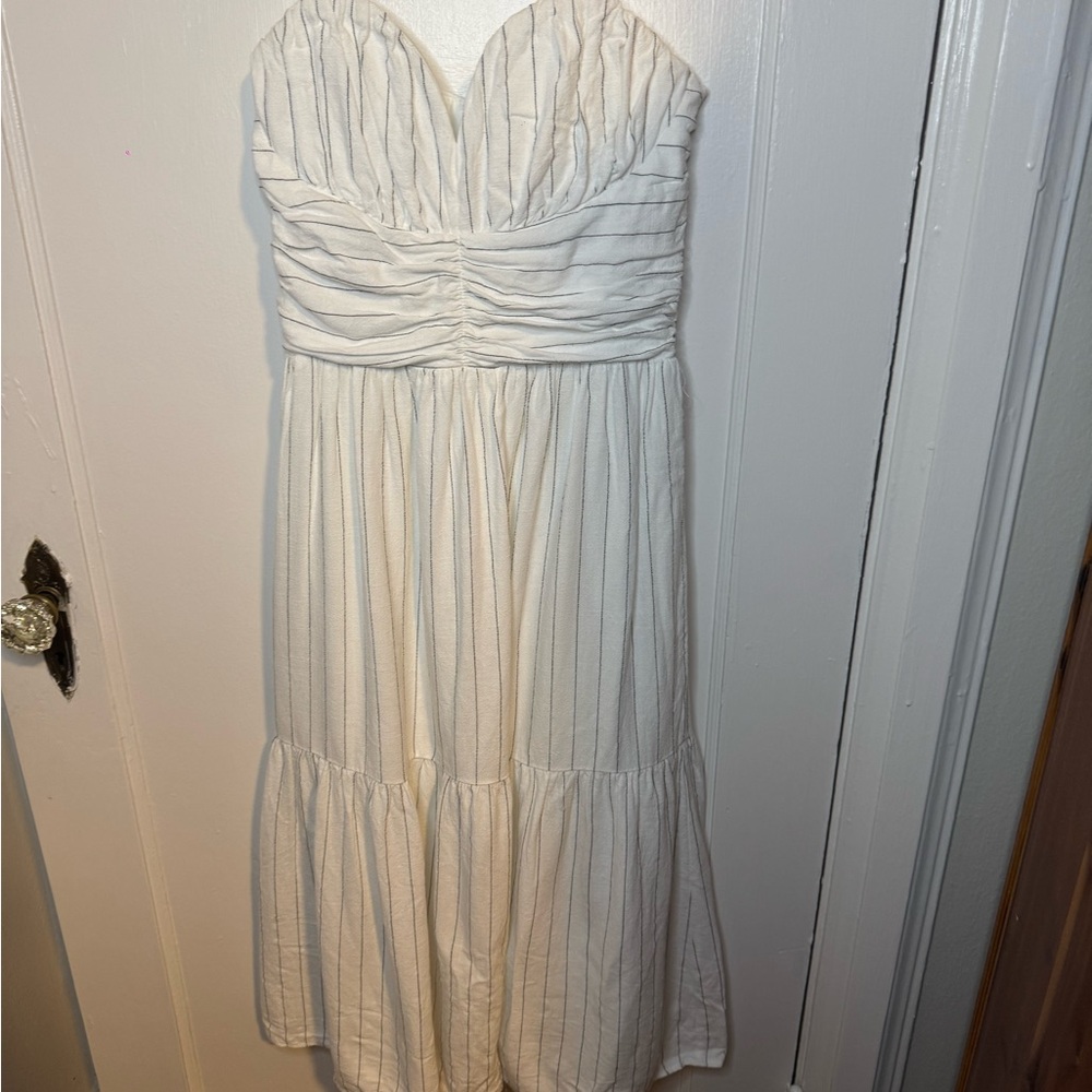 bishop + young Strapless Cream Dress